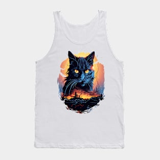 The Luck of the WhiskersBlack Cat Lovers Mom Dad Embrace Superstition with Black Cat Merch Tank Top